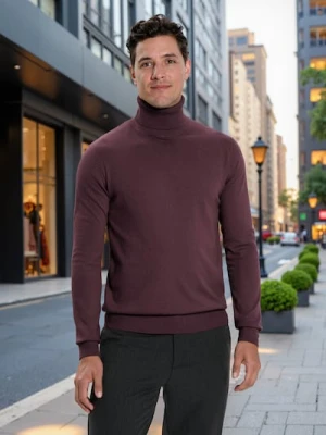 Sinsay - Klasyczny golf - bordowy