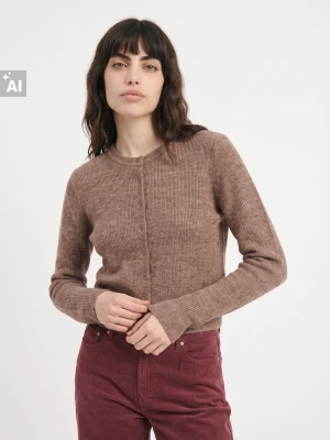 Sinsay - Klasyczny kardigan regular fit - brązowy