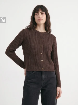 Sinsay - Klasyczny kardigan z ozdobnymi guzikami - dark grey jeans