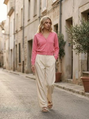 Sinsay - Klasyczny kardigan zapinany na guziki - różowy