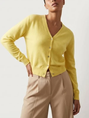 Sinsay - Klasyczny kardigan zapinany na guziki - żółty