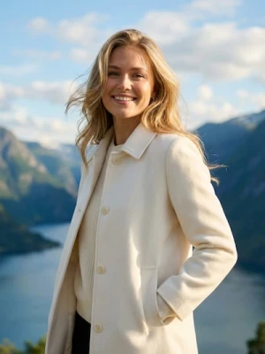 Sinsay - Klasyczny płaszcz z kołnierzykiem - żółty