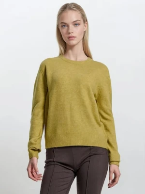 Sinsay - Klasyczny sweter z domieszką wełny - żółty