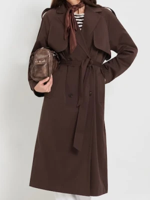 Sinsay - Klasyczny trencz z paskiem - brązowy