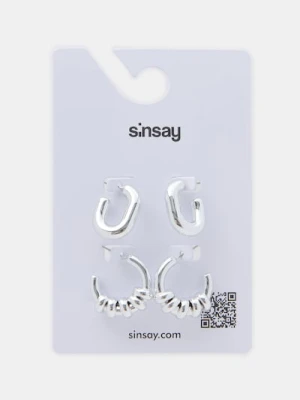 Sinsay - Kolczyki 2 pack - srebrny