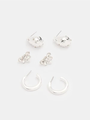 Sinsay - Kolczyki 3 pack - srebrny