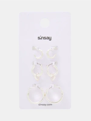 Sinsay - Kolczyki 3 pack - srebrny