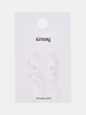 Sinsay - Kolczyki 3 pack - srebrny