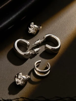 Sinsay - Kolczyki 3 pack - srebrny