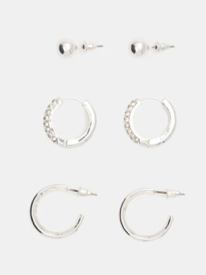 Sinsay - Kolczyki 3 pack - srebrny