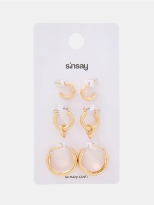 Sinsay - Kolczyki 3 pack - złoty
