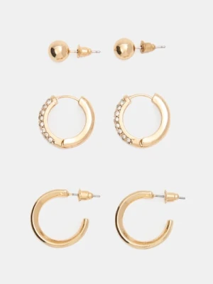 Zdjęcie produktu Sinsay - Kolczyki 3 pack - złoty