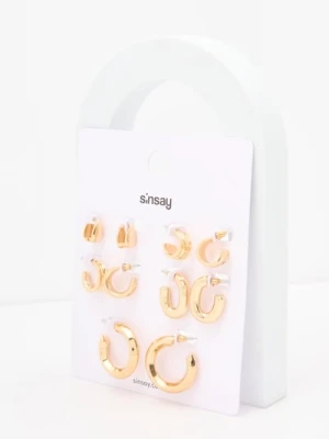 Sinsay - Kolczyki 5 pack - złoty