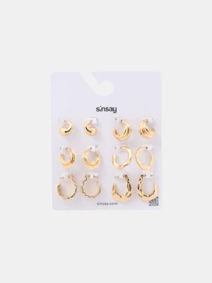 Sinsay - Kolczyki 6 pack - złoty