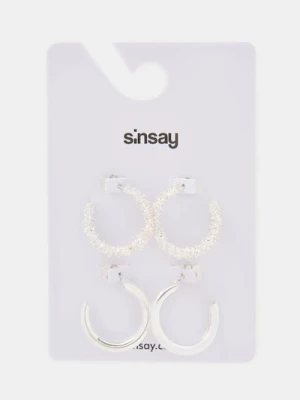 Sinsay - Kolczyki kółka 2 pack - srebrny