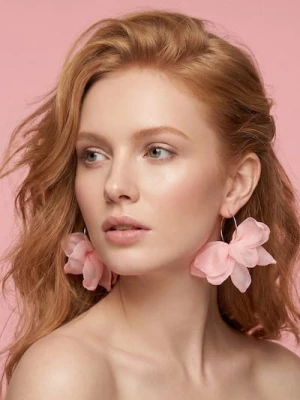 Sinsay - Kolczyki w kształcie kwiatów - różowy
