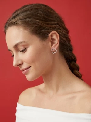 Sinsay - Kolczyki w kształcie serca - srebrny