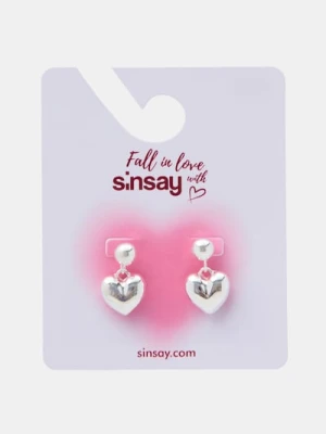 Sinsay - Kolczyki w kształcie serca - srebrny