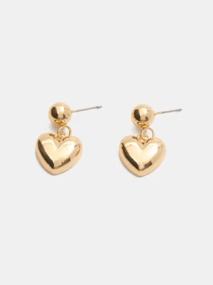 Sinsay - Kolczyki w kształcie serca - złoty