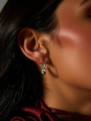 Sinsay - Kolczyki z błyszczącym wykończeniem - srebrny