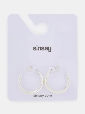 Sinsay - Kolczyki z błyszczącym wykończeniem - srebrny