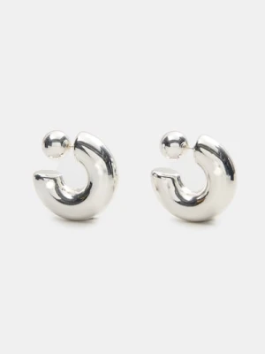 Sinsay - Kolczyki z błyszczącym wykończeniem - srebrny