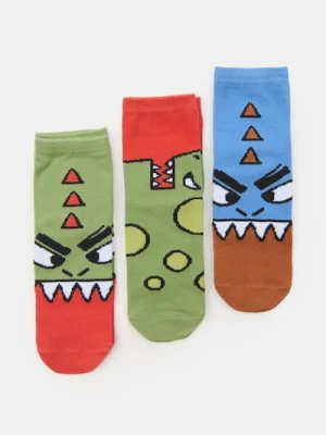 Sinsay - Kolorowe skarpetki 3 pack - zielony