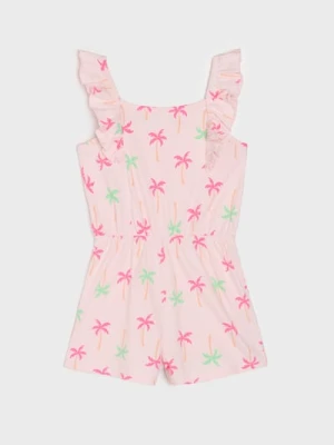 Sinsay - Kombinezon z gumką w talii - różowy