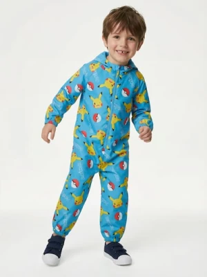 Sinsay - Kombinezon z kapturem i wodoodpornym materiałem Pokémon - niebieski