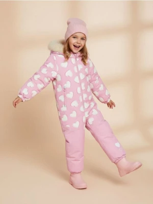Sinsay - Kombinezon z kapturem ze wzorem w serca - różowy