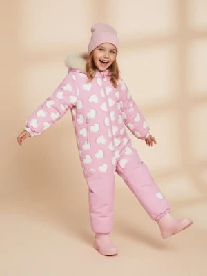 Sinsay - Kombinezon z kapturem ze wzorem w serca - różowy