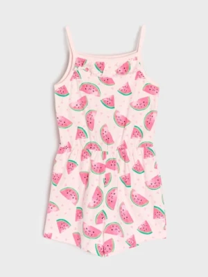 Sinsay - Kombinezon z owocowym motywem - różowy
