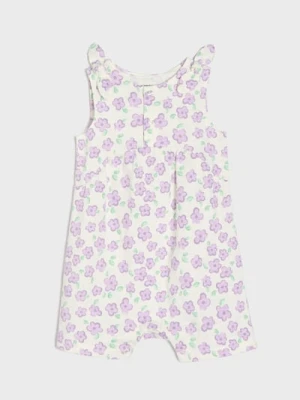 Sinsay - Kombinezon z ozdobnymi supełkami na ramionach - kremowy