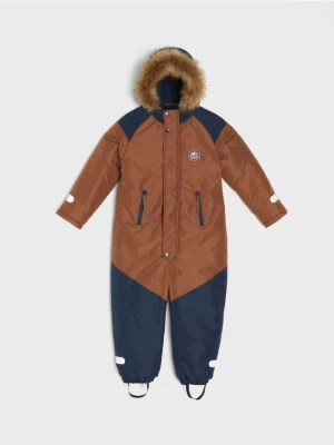 Sinsay - Kombinezon zimowy z odblaskowymi elementami zapinany na zamek - brązowy