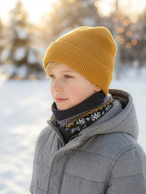 Sinsay - Komin prążkowany ze wzorem - granatowy