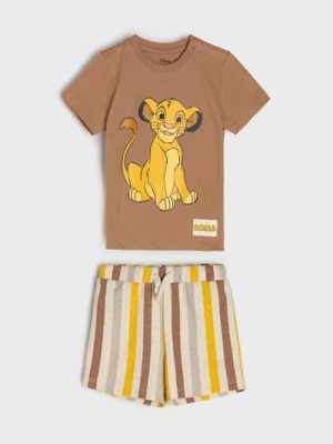 Sinsay - Komplet bawełniany z naszywką The Lion King - brązowy
