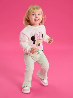 Sinsay - Komplet: bluza i legginsy Minnie Mouse - beżowy