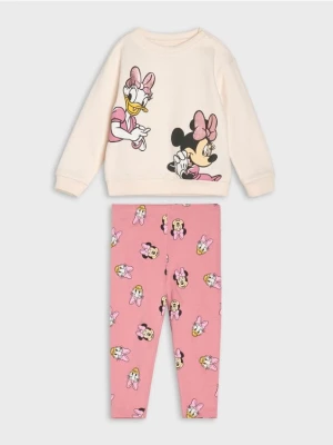 Sinsay - Komplet: bluza i legginsy Minnie Mouse - kremowy