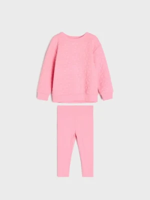 Sinsay - Komplet: bluza i legginsy - różowy