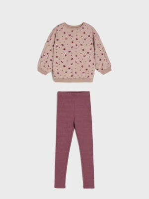 Sinsay - Komplet: bluza i legginsy z motywem kwiatowym - wielobarwny