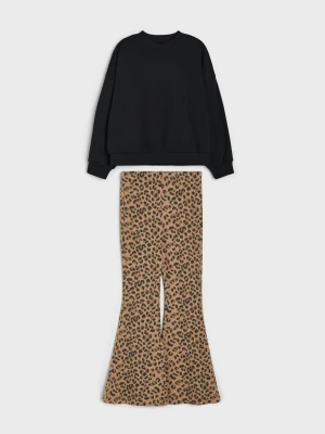 Sinsay - Komplet: bluza i legginsy z motywem panterki - wielobarwny