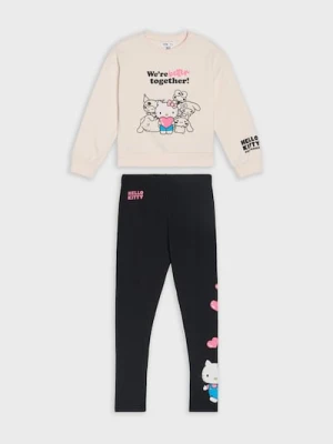 Sinsay - Komplet: bluza i legginsy z nadrukiem Hello Kitty - wielobarwny