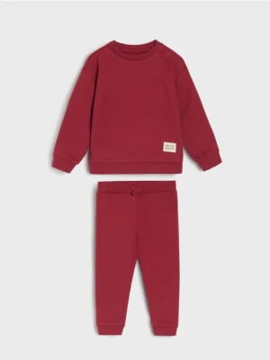Sinsay - Komplet: bluza i spodnie - bordowy