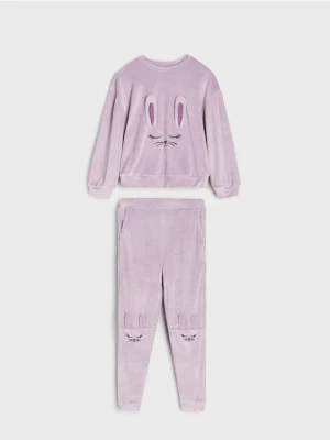 Sinsay - Komplet: bluza i spodnie - fioletowy