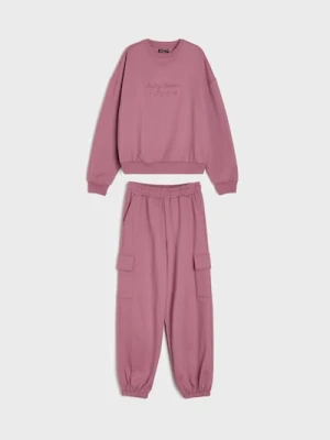 Sinsay - Komplet: bluza i spodnie - fioletowy