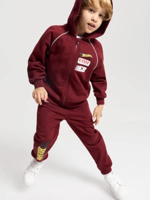 Sinsay - Komplet: bluza i spodnie Hot Wheels - bordowy