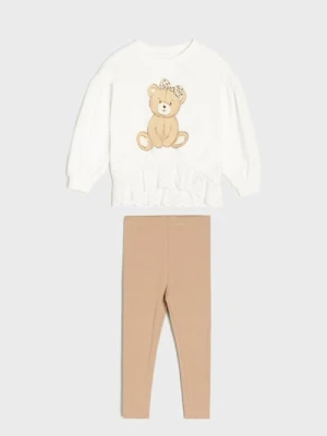 Sinsay - Komplet: bluza i spodnie - kremowy