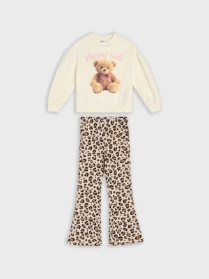 Sinsay - Komplet: bluza i spodnie - kremowy