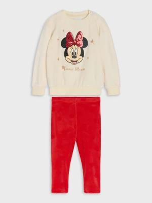 Sinsay - Komplet: bluza i spodnie Minnie Mouse - kremowy