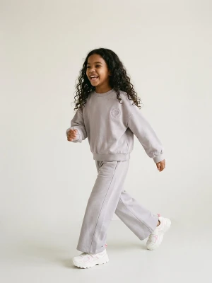 Sinsay - Komplet: bluza i spodnie z dzianiny fleece - szary
